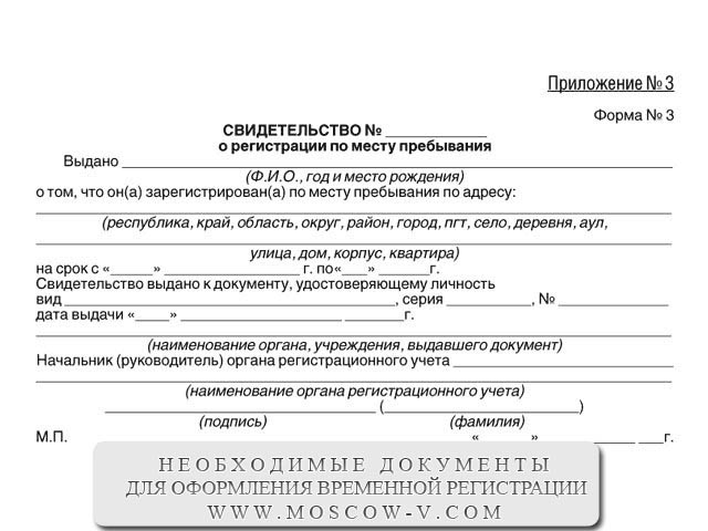 стоимость временной регистрации в москве