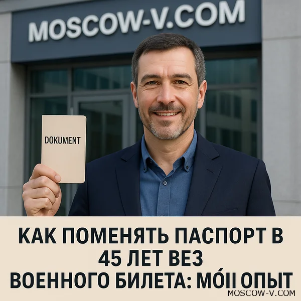 поменять паспорт в 45 лет без военного билета